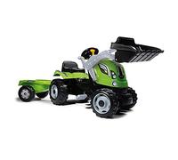 Smoby - Tracteur Farmer Max + Remorque - Tractopelle Enfant - Siège Ajustable - Volant avec Klaxon - 710109