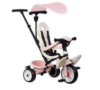 Smoby - Tricycle Baby Balade Rose - Evolutif 3 en 1 - Poignée Parentale Réglable - Frein de Parking, Repose-Pied, Pare-Soleil Anti-UV - A Partir de 10 Mois Jusqu'à 3 Ans - Fabrication Espagnole