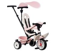 Smoby Tricycle Baby Balade (7600741404) - Évolutif 3 en 1, Poignée parentale, Pare-soleil Rose