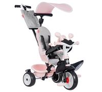 Smoby - Tricycle Baby Driver Rose - Evolutif 3 en 1 - Poignée Parentale Réglable - Frein de Parking, Repose-Pied, Pare-Soleil Anti-UV - A Partir de 10 Mois Jusqu'à 3 Ans - Fabrication Espagnole
