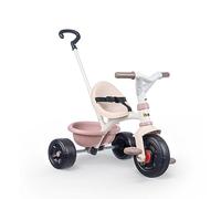Smoby - Tricycle Be Fun Rose - Canne Parentale Réglable Jusqu'à 95 cms et Amovible - Ceinture de Sécurité - A Partir de 15 Mois - Fabrication Espagnole