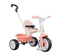 Smoby Tricycle Be Move – Évolutif 2en1, Ceinture de sécurité, Poignée parentale réglable – Rose