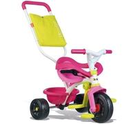 Smoby - Tricycle Be Fun Confort Rose - Vélo Enfant Dès 10 Mois - Evolutif - Canne Parentale avec Sacoche - Arceau de Sécurité - 740406