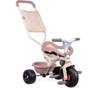 Smoby -Tricycle évolutif enfant Be Fun Confort - Rose - Canne parentale amovible - Repose-pieds rétractable