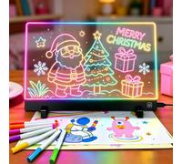 Smocraut Tableau Lumineux Message LED 30x20 cm | Tablette Lumineuse Dessin Enfant, 7 Couleurs, 4 Modes de Lumière, Pour Tableau à Peindre, Mémo, Publicité