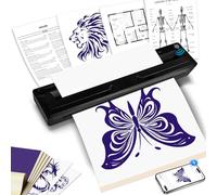 SMOCTAR Thermocopieur Tatouage Bluetooth, Imprimante Thermique Stencil Transfert Machine à tatouer avec 10pcs Papier Stencil Transfert Tatouage+Papier Thermique A4 pour débutants et Artistes