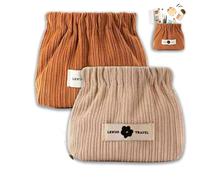 Smodera Organiseur élastique en velours côtelé pour cheveux, sac de rangement élastique portable en velours côtelé, pochette multifonction portable pour cosmétiques, 2 pièces - B, Classique