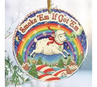 Smoke 'Em If You Got 'Em 2 - Décorations de Noël - Décorations de Noël - Acrylique de 9,1 cm - Décoration amusante pour sapin de Noël - Marijuana Cannabis Idée de fumage idiote pour amis