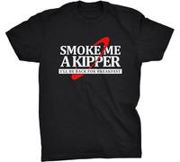 Smoke Me A Kipper Funny Red Dwarf Inspired Mens Cotton T-Shirt Lister Rimmer Cat Kryten Size XL
