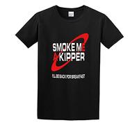 Smoke Me A Kipper I'll Be Back for Breakfast Unisex 100% Cotton Short-Sleeve T-Shirts Black XL