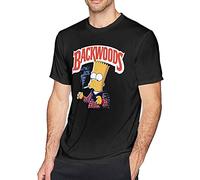 Smoke S-Imps-on Bac-KW-Oods Men's Round Neck T-Shirt Short Sleeve Top Pure Cotton Manches Courtes(X-Large)