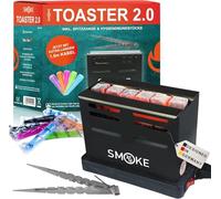 Smoke2u Toaster 2.0 | Allume-charbon électrique 800 W Barbecue à charbon Four avec système de chaleur à trois côtés, avec protection de la grille, pince, embouts hygiéniques, prêt en 6 minutes
