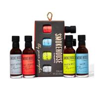 Smokehouse by Thoughtfully, Smokehouse Gourmet Lot de 4 échantillons de sauce pour barbecue au miel, au bourbon fumé, sucré et épicé et à la sauce barbecue au bacon