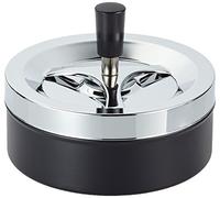 SMOKERTOOLS Géant Belle Cendrier Rotatif, Cendrier Vent, métal/Chromé/Moderne Noir env. 14 Diamètre