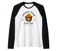 Smokey Bear Cute Retro Logo Only You Can Prevent Wildfires Manche Raglan