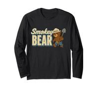Smokey Bear Cute Retro Walking Character Manche Longue