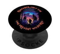 Smokey Bear Starry Night Scene Only You Can Prevent Wildfire PopSockets PopGrip Adhésif