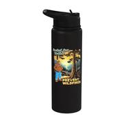 Smokey Bear Sunset Overlook - Protect Our Forests Retro Art Stainless Steel Insulated Water Bottle