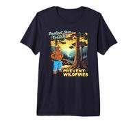 Smokey Bear Sunset Overlook - Protect Our Forests Retro Art T-Shirt Haut de Gamme