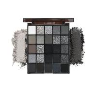 Smokey Palette de fards à paupières noir mat, blanc, gris, argenté scintillant, imperméable, durable, noir foncé, gris foncé, métallisé, pour le quotidien et Halloween