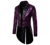 Smoking À Paillettes pour Homme Veste De Smoking Croisée Coupe Ajustée Brillant Élégant Idéal pour Les Mariages Les Fêtes Noël Les Bals De Fin D'Année et Les Occasions Spéciales. Viol