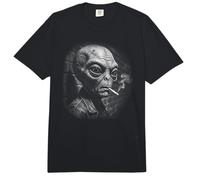 Smoking Alien dans Une Veste en Cuir avec Un graphisme de Science-Fiction Amusant Comfort Colors Adult Heavyweight T-Shirt