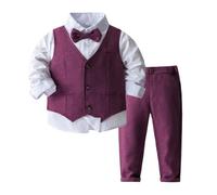 Smoking bébé, Ensemble 3 pièces, Chemise, Gilet, Pantalon, Tenue Gentleman, de 0 à 24 Mois