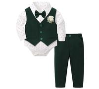 Smoking bébé garçon, Chemise, Gilet, Pantalon, Ensemble 3 pièces, Tenue Gentleman, de 0 à 2 Ans/A