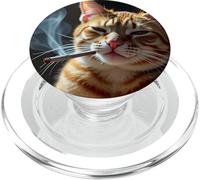Smoking Cat Generation Z Meme Cat Cigarette à Fumer PopSockets PopGrip pour MagSafe