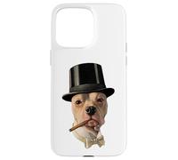 Smoking Dog in Top Hat Public Domain Art TPA Funny Coque pour iPhone 15 Pro Max