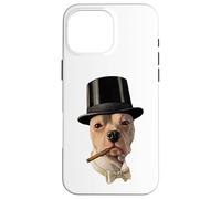 Smoking Dog in Top Hat Public Domain Art TPA Funny Coque pour iPhone 16 Pro Max