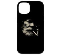 Smoking Man Face Barbe Sable Style fumée Coque pour iPhone 13