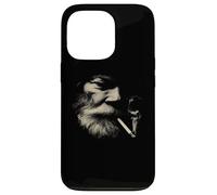 Smoking Man Face Barbe Sable Style fumée Coque pour iPhone 13 Pro
