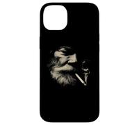 Smoking Man Face Barbe Sable Style fumée Coque pour iPhone 14 Plus