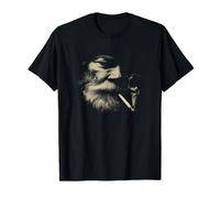 Smoking Man Face Barbe Sable Style fumée T-Shirt