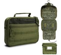 SMONT Trousse de Toilette Tactique pour Homme, 24,1 cm à Suspendre, Trousse de Rasage et d'hygiène pour la Salle de Bain en Voyage, Vert
