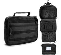 SMONT Trousse de Toilette Tactique pour Homme, 24,1 cm à Suspendre, Trousse de Rasage et d'hygiène pour la Salle de Bain en Voyage, Noir