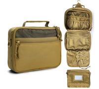 SMONT Trousse de toilette tactique pour homme, 24,1 cm à suspendre, trousse de rasage et d'hygiène pour la salle de bain en voyage, kaki, Voyage