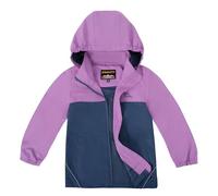 SMONTY Veste Imperméable pour Enfant Résistant au Vent Softshell à Capuche Veste Extérieure Respirante pour La Randonnée, Le Vélo et La Course à Pied(Gris violet, 7-8 ans)