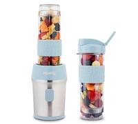 H. Koenig Mini-blender SMOO16 300 W 570 ml 2 gourdes incluses sans BPA Bleu pastel