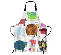 Smooffly Tablier à col réglable pour homme et femme, convient pour la cuisine, la serveuse, le chef, Vaches, 27x31 Inch