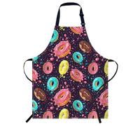 Smooffly Tablier de chef en forme de beignets, tablier de cuisine et de pâtisserie pour homme et femme, tablier de cuisine, tablier de boucher, bavoir pour barbecue et restauration, Donuts, 27x31 Inch