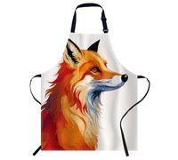 Smooffly Tablier de cuisine réglable motif renard aquarelle pour la cuisine, le restaurant, le café, la pâtisserie, le jardinage, le barbecue, Aquarelle Fox Art, 27x31 Inch