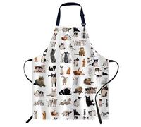Smooffly Tablier de cuisine réglable unisexe pour la maison, le restaurant, le café, chats, 27x31 Inch