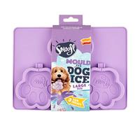 Smoofl Moule à glace en silicone pour chien, glace à faire soi-même comme délicieuse collation végétalienne pour le refroidissement en été, grand moule pour faire 3 glaces pour grands chiens, violet