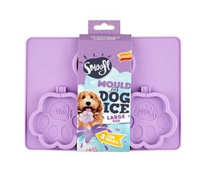 Smoofl Moule à glace en silicone pour chien, glace à faire soi-même comme délicieuse collation végétalienne pour le refroidissement en été, grand moule pour faire 3 glaces pour grands chiens, violet