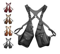 Smoohh Anti-Theft Bag with Shoulder Harness, Anti-Theft Harness Wallet for Men, PU Leather Shoulder Armor Holster for Men Adjustable, Double Shoulder Bag Hidden Anti-Theft Wallets(Black)