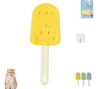 Smoohh Cat Tongue Comb, Celery Pets Cat Tongue Comb, 2 in 1 Portable Cat Grooming Brush, Cat Tongue Brush, Soft Massage Tongue Brush for Shedding, Cat Grooming Supplies(Yellow)