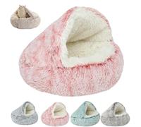 Smoohh Lapcatz Nest Bed, Lapcatz Bed, Semi-Enclosed Pet Nest, Cat Bed House, Pet Cave Beds for Cats and Dogs to Rest and Sleep, Removable Washable Non Slip Bottom(Pink-Long,50 cm/19.69 in)