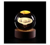 Smoohh Ludosphere Lamp, 3D Galaxy Crystal Ball Night Light, Galaxy Lights for Bedroom with LED Light Base, Crystal Ball Night Light Glass Ball Night Lamp(Saturn)